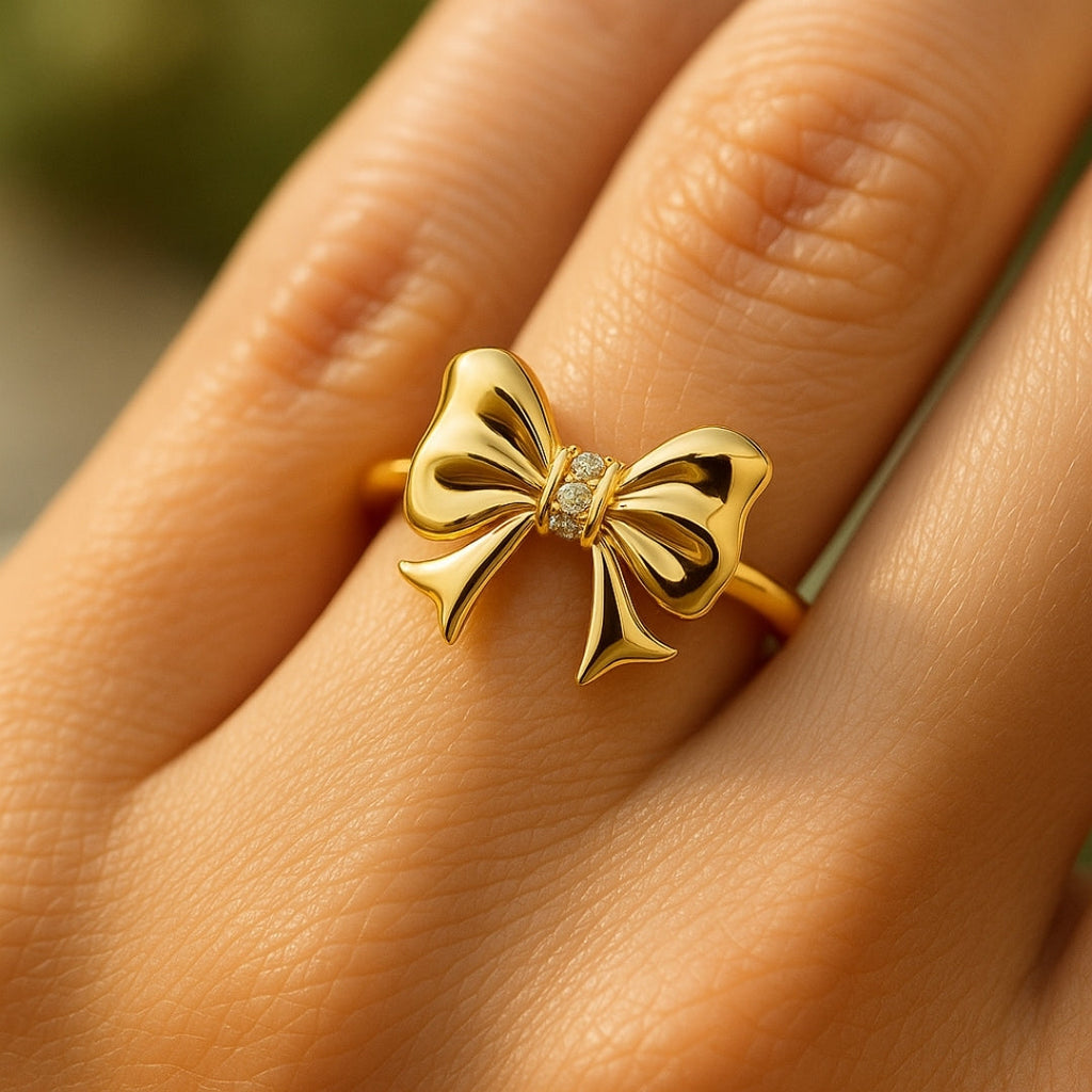 ANILLO VALENTINO COSTA LAZO DORADO CON CIRCONITA