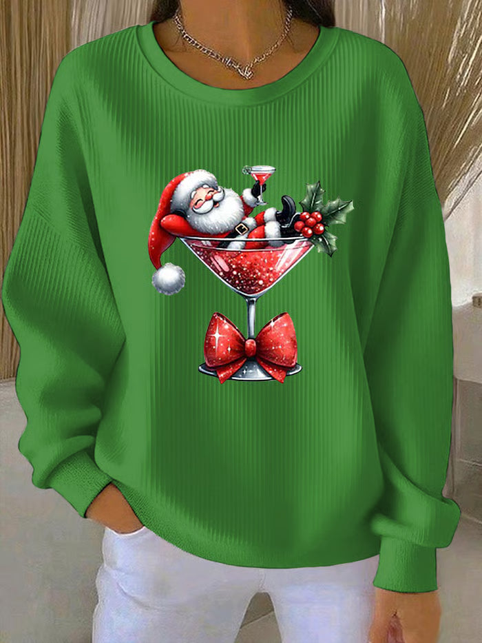 Lotte - Suéter navideño con diseño divertido de Papá Noel