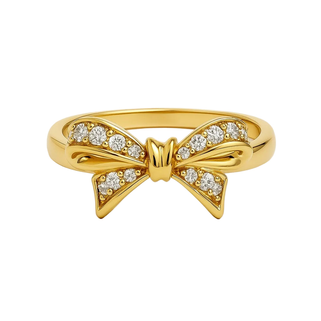 ANILLO VALENTINO COSTA LAZO DORADO CON CIRCONITAS