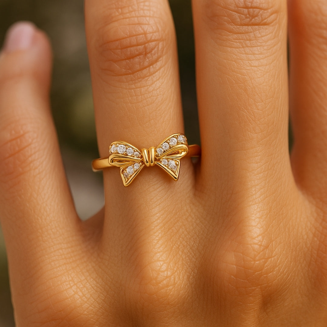 ANILLO VALENTINO COSTA LAZO DORADO CON CIRCONITAS
