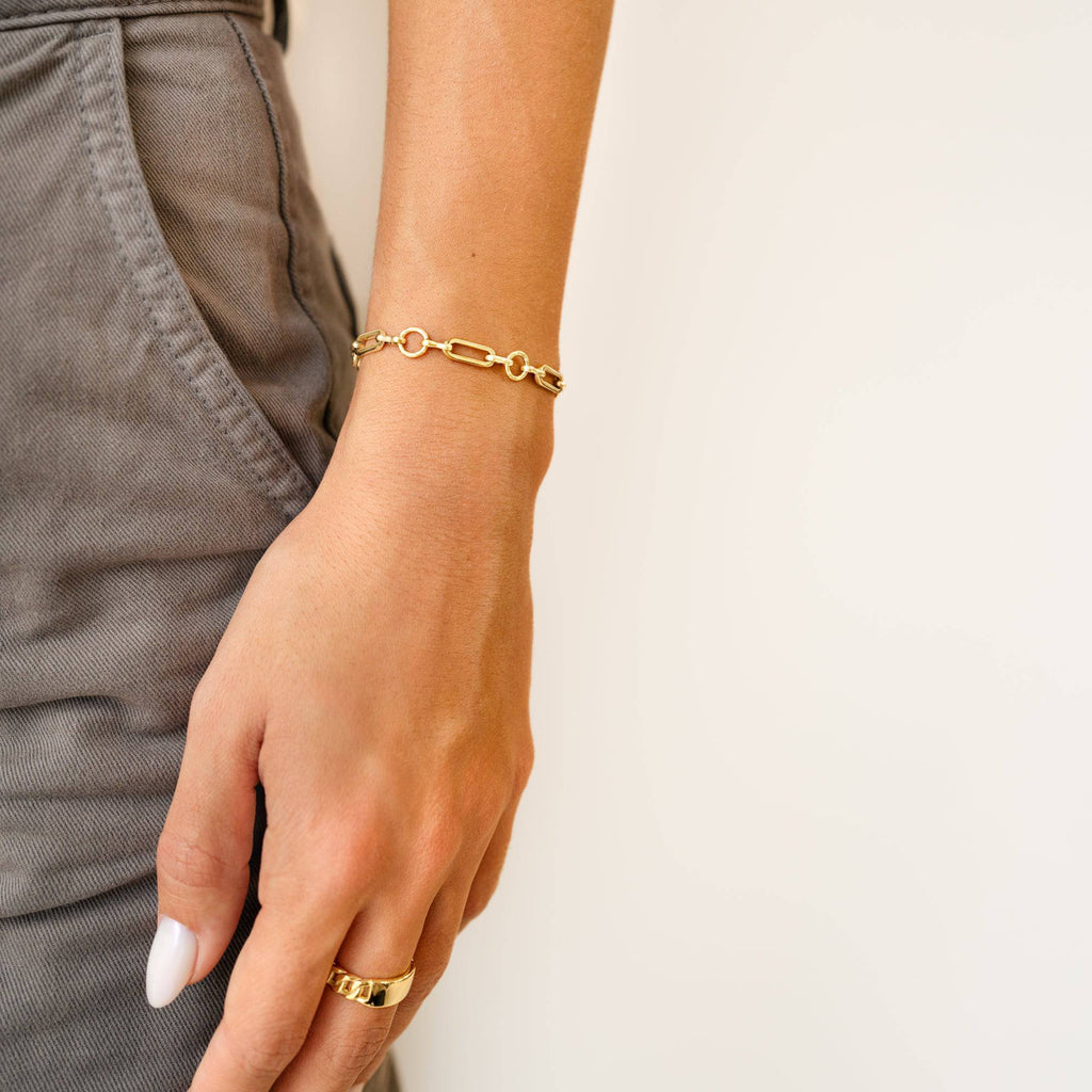 PULSERA VALENTINO COSTA ESLABONES OVALADOS DORADOS