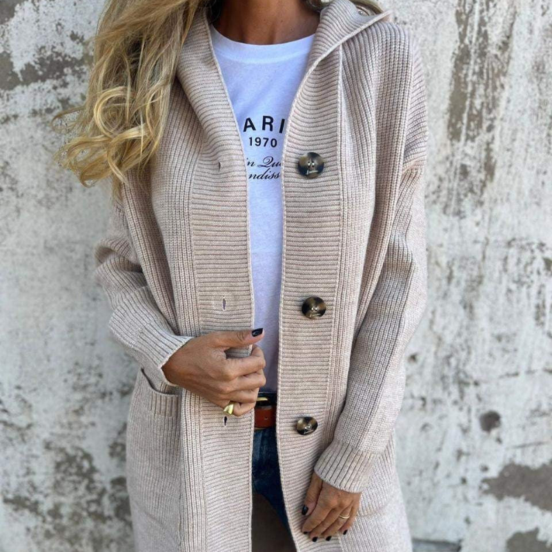 Vanessa™ – Eleganter langer Strickcardigan