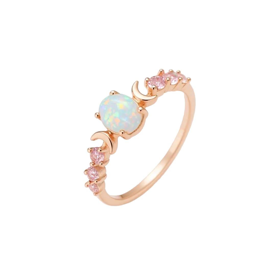 ANILLO VALENTINO COSTA OPAL DREAM CON CIRCONITAS ROSA