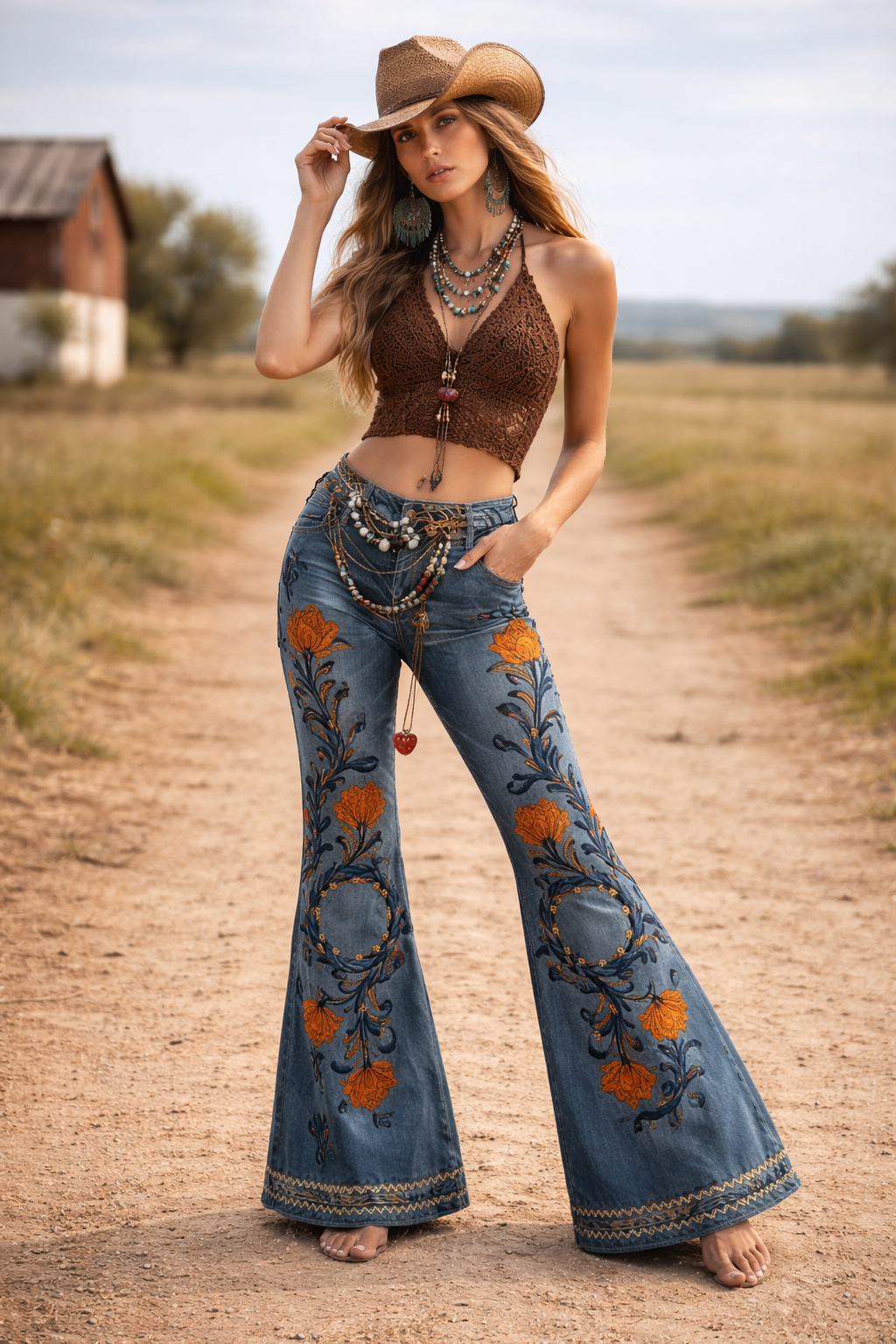 PANTALÓN BOHO FLORAL FLARE