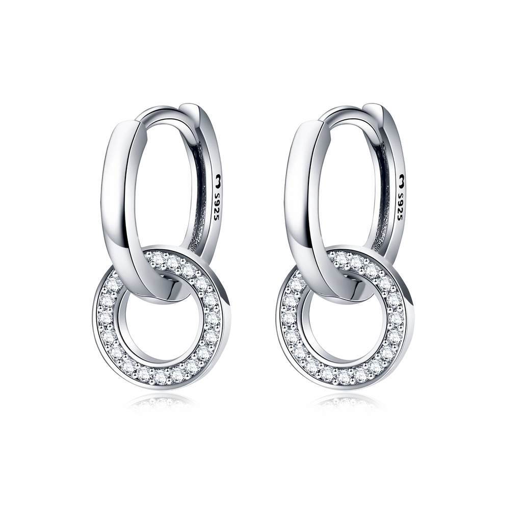 PENDIENTES VALENTINO COSTA ARO DOBLE CON CIRCONITAS