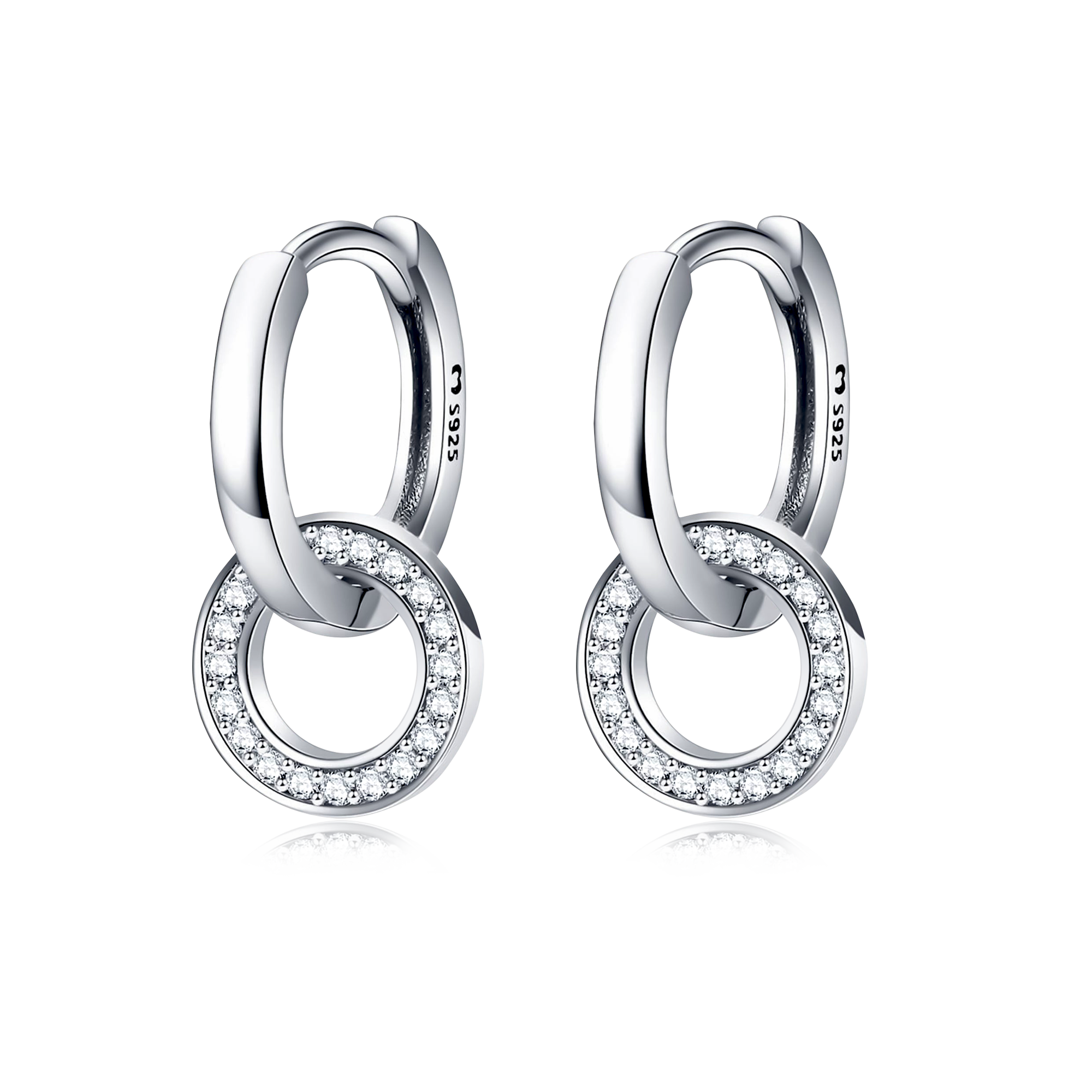 PENDIENTES VALENTINO COSTA ARO DOBLE CON CIRCONITAS