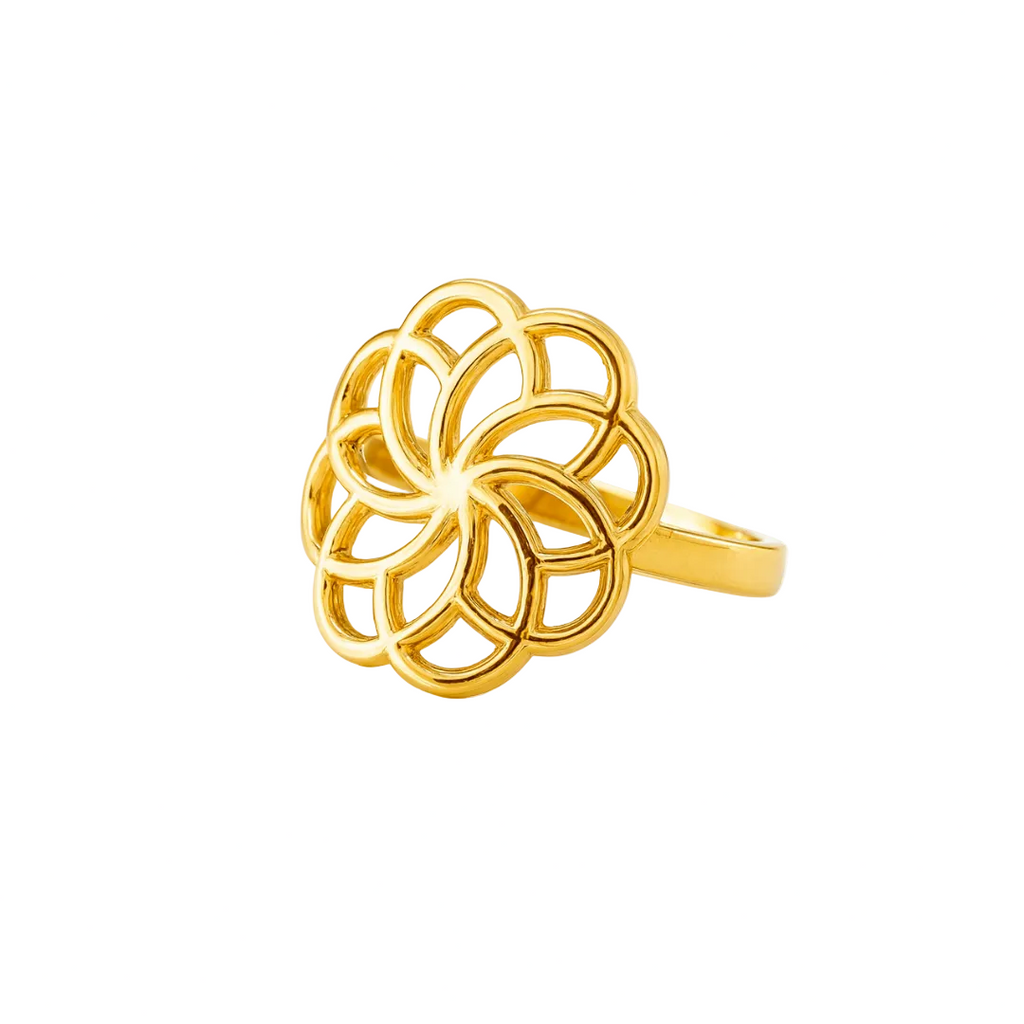 ANILLO VALENTINO COSTA DORADO FLOR CALADA