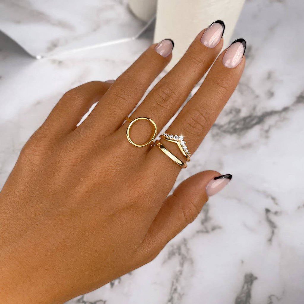 ANILLO VALENTINO COSTA ABIERTO EN V CON CIRCONITAS