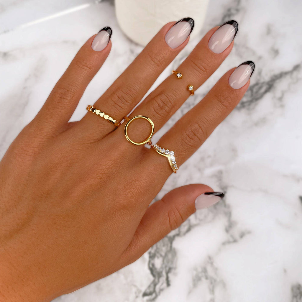 ANILLO VALENTINO COSTA ABIERTO EN V CON CIRCONITAS