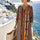 Vestido suelto con cuello en V y estampado