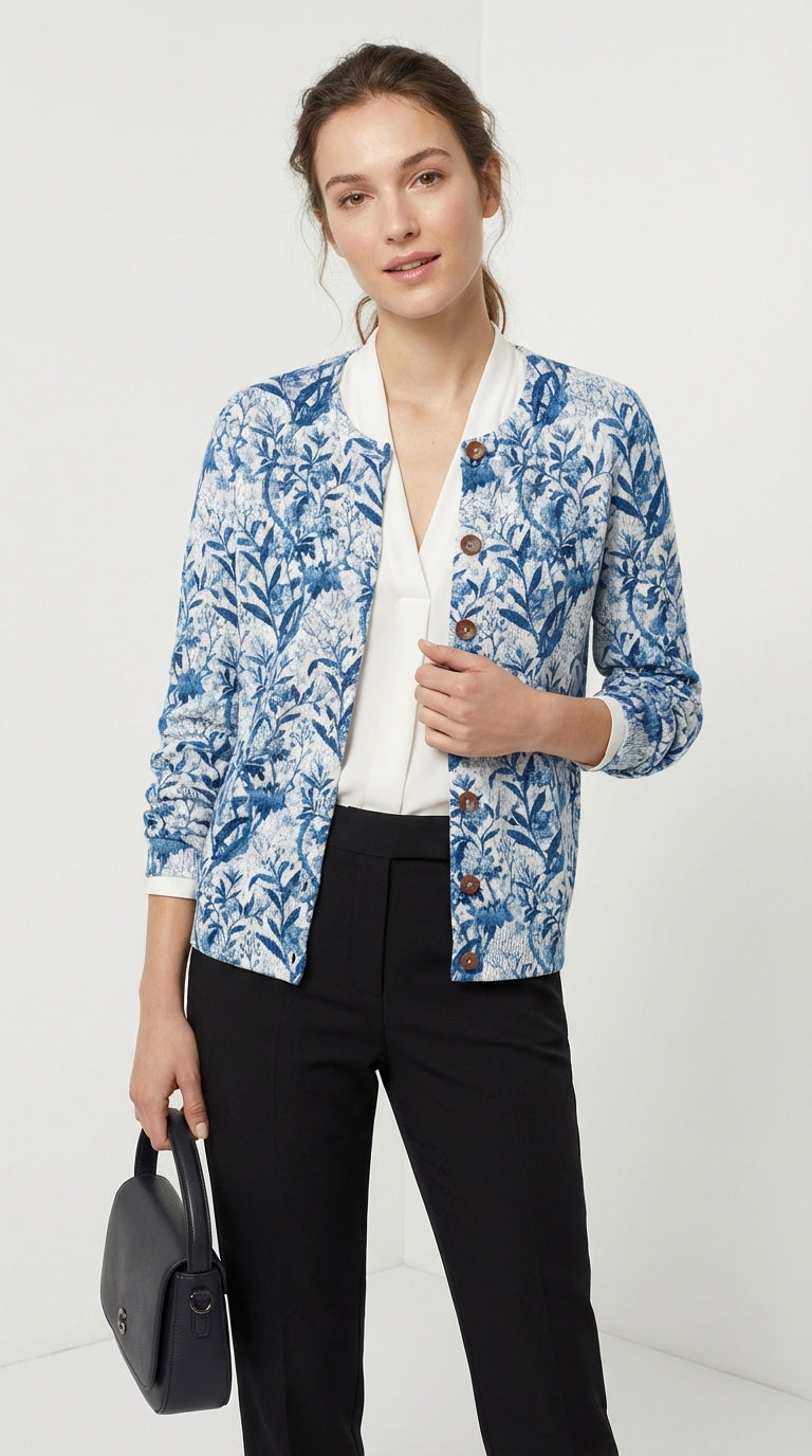 MARY | Cárdigan de Punto con Estampado Floral
