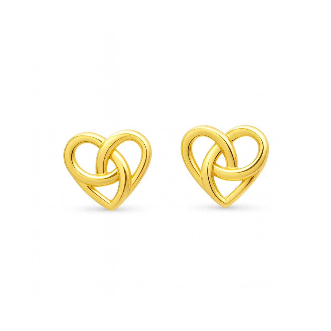 PENDIENTES VALENTINO COSTA CORAZÓN ENTRELAZADO DORADO