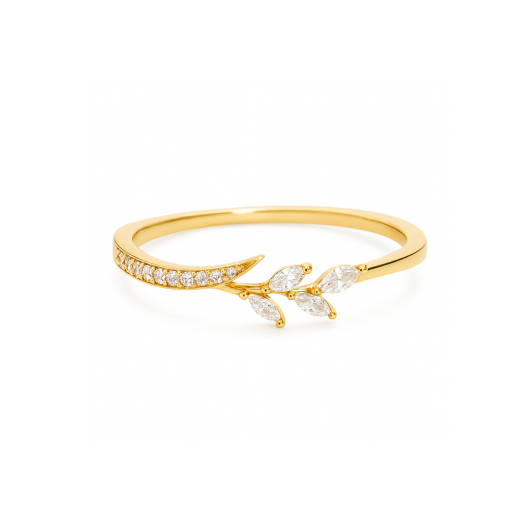 ANILLO VALENTINO COSTA DORADO ENTRELAZADO CON CIRCONITAS