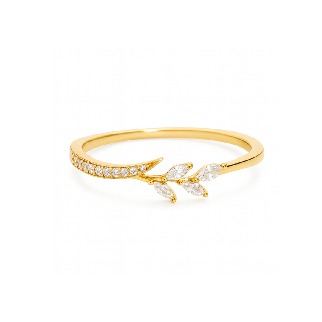 ANILLO VALENTINO COSTA DORADO ENTRELAZADO CON CIRCONITAS