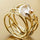 ANILLO PERLA ORGÁNICA DORADA