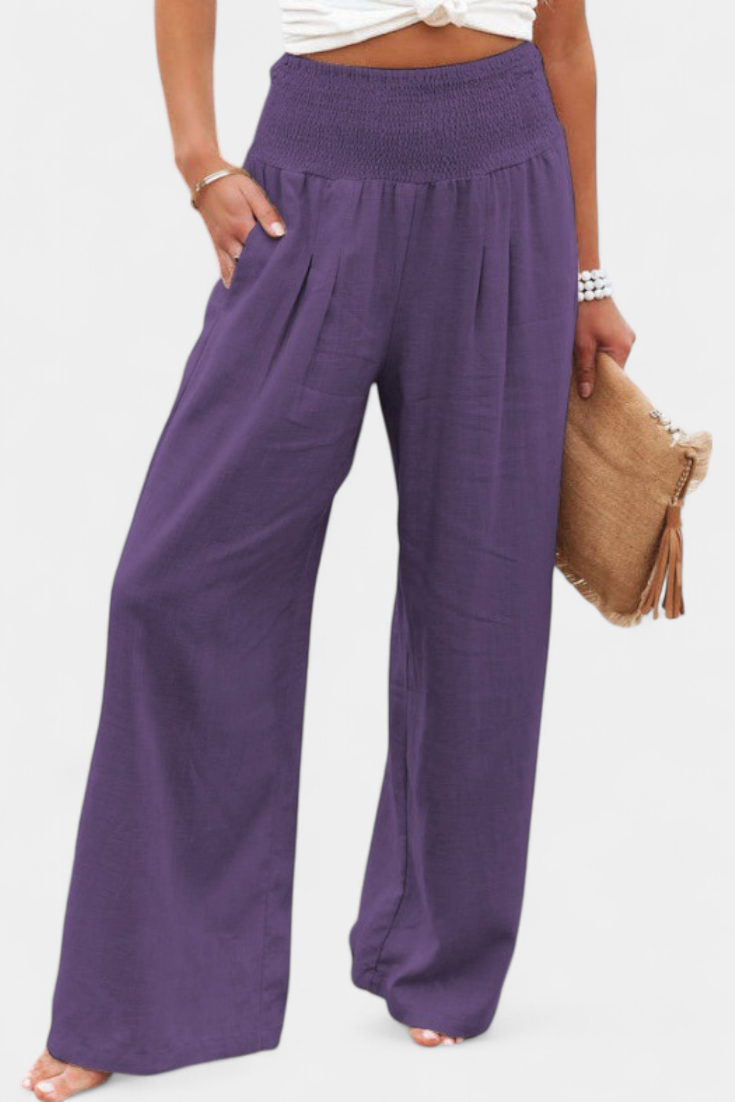 Lexia | Pantalón de Algodón y Lino con Corte Fluido y Elegancia Natural