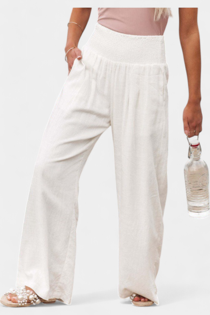 Lexia | Pantalón de Algodón y Lino con Corte Fluido y Elegancia Natural