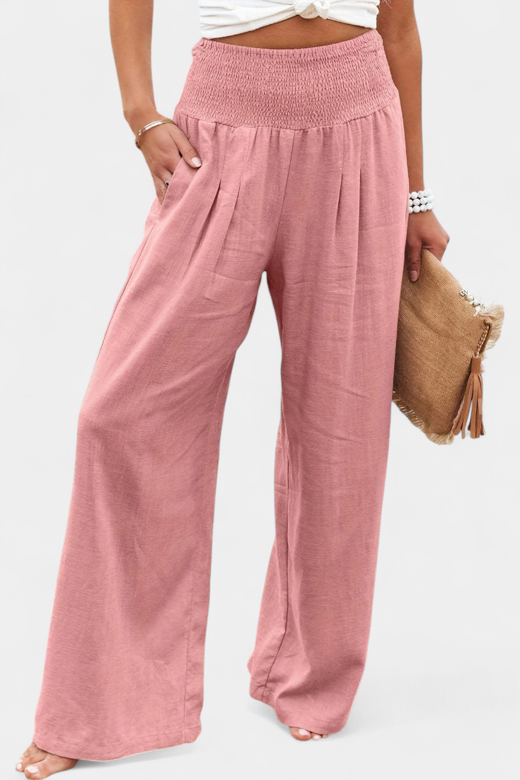 Lexia | Pantalón de Algodón y Lino con Corte Fluido y Elegancia Natural
