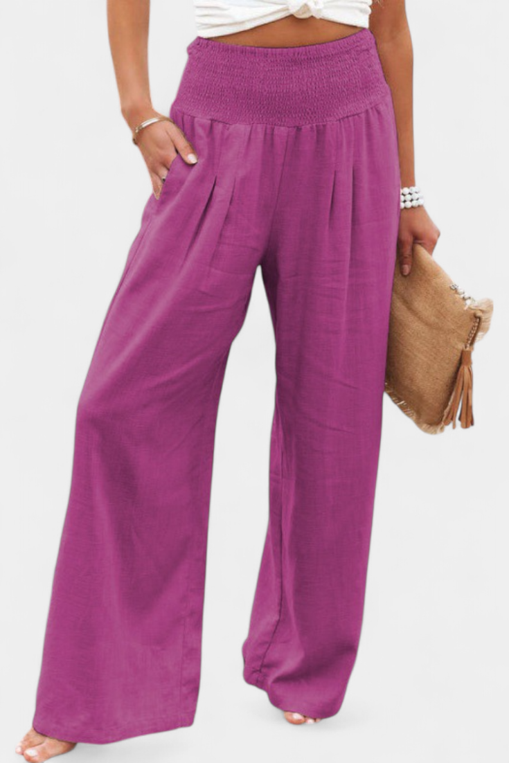 Lexia | Pantalón de Algodón y Lino con Corte Fluido y Elegancia Natural