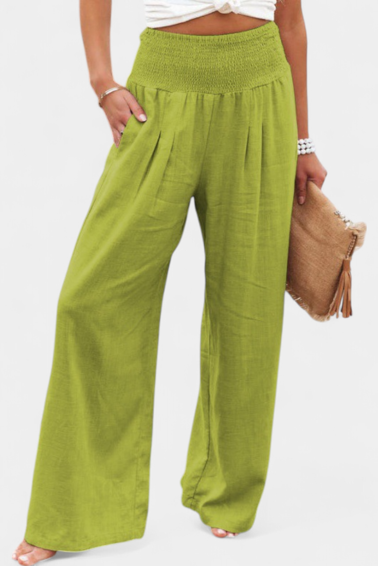 Lexia | Pantalón de Algodón y Lino con Corte Fluido y Elegancia Natural