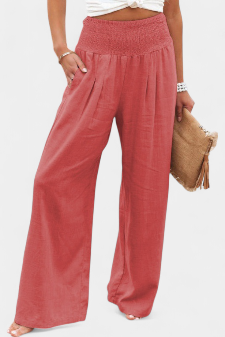 Lexia | Pantalón de Algodón y Lino con Corte Fluido y Elegancia Natural
