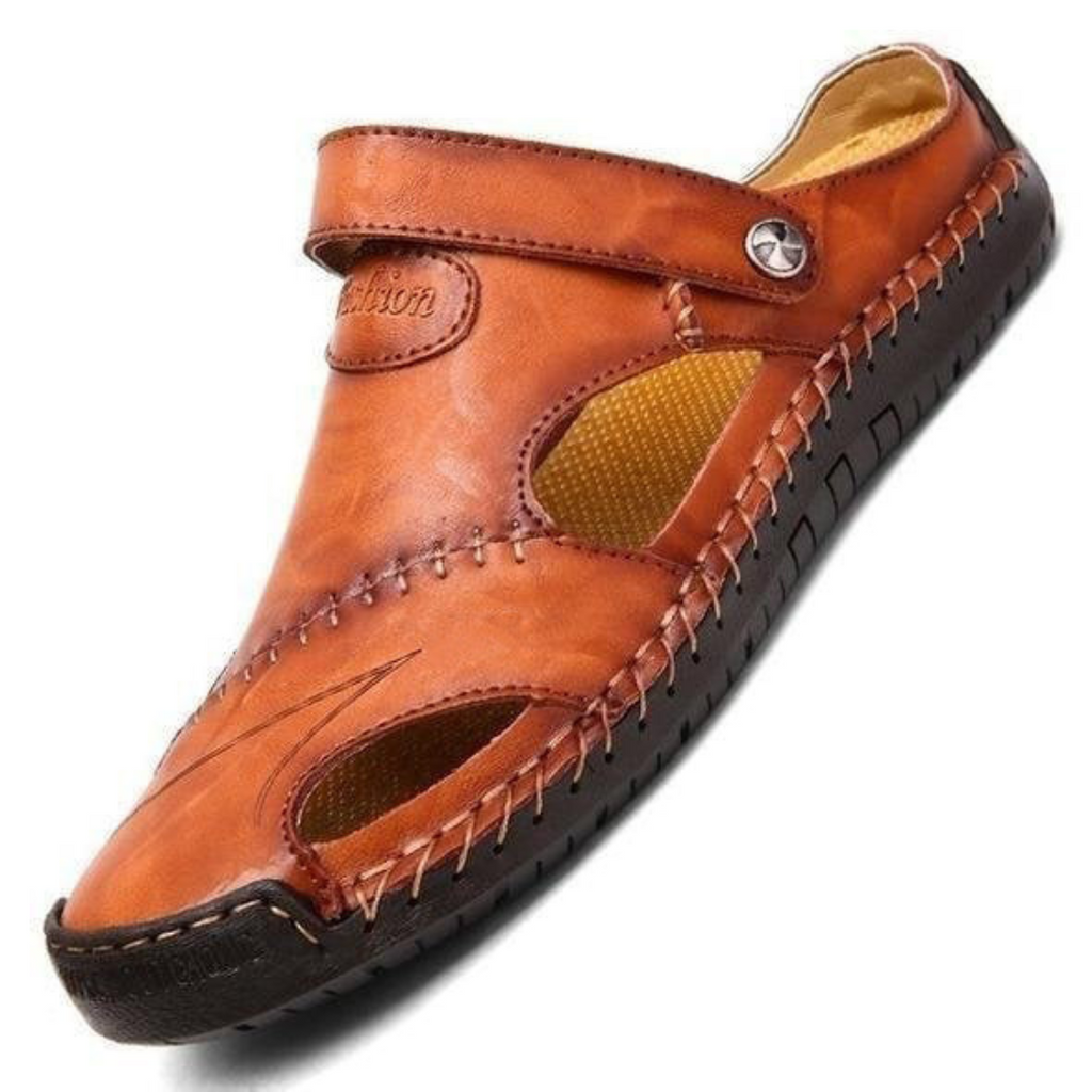 SANDALIAS DE PIEL CÓMODAS CON CIERRE DE VELCRO Y SUELA FLEXIBLE