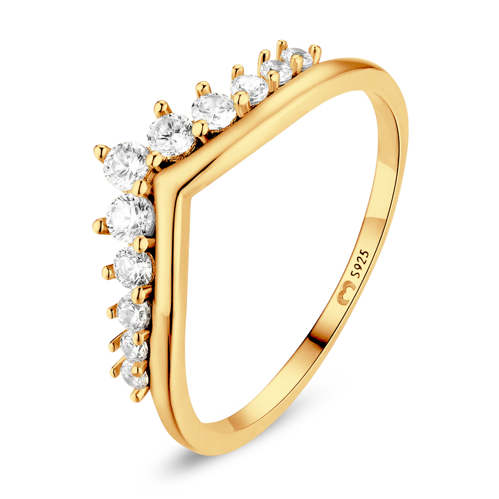 ANILLO VALENTINO COSTA ABIERTO EN V CON CIRCONITAS