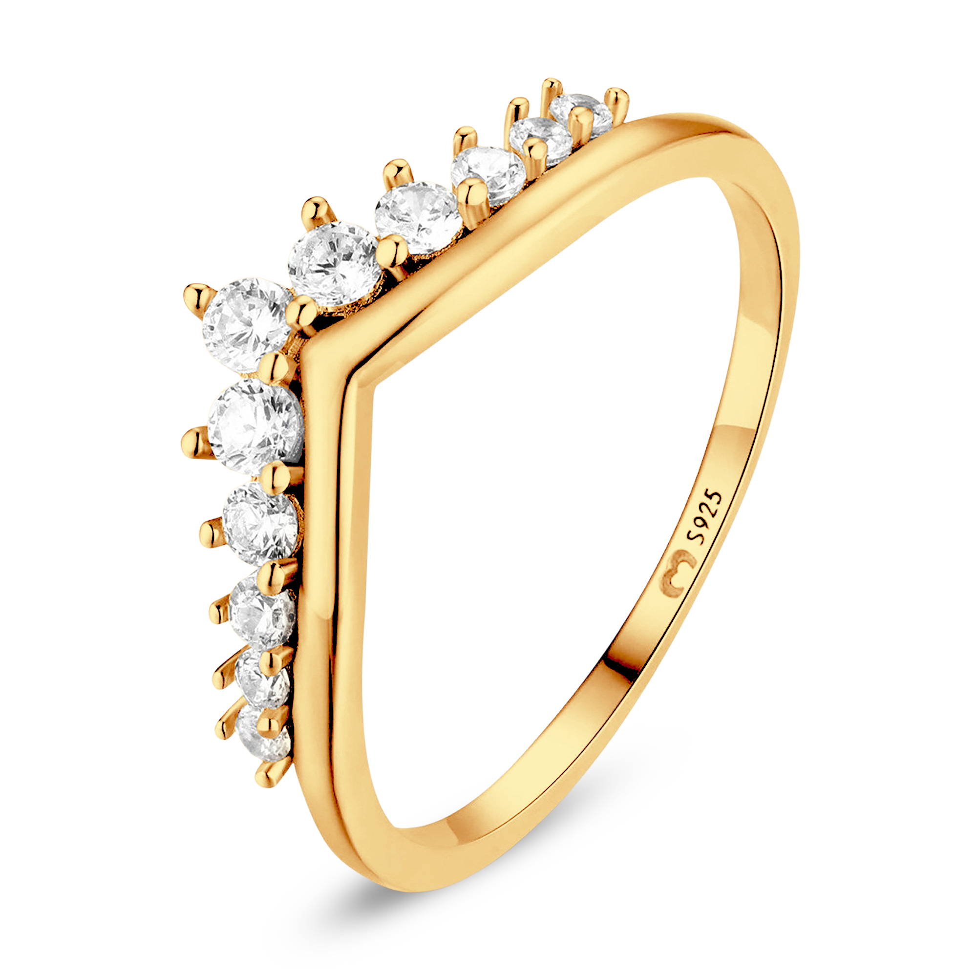 ANILLO VALENTINO COSTA ABIERTO EN V CON CIRCONITAS