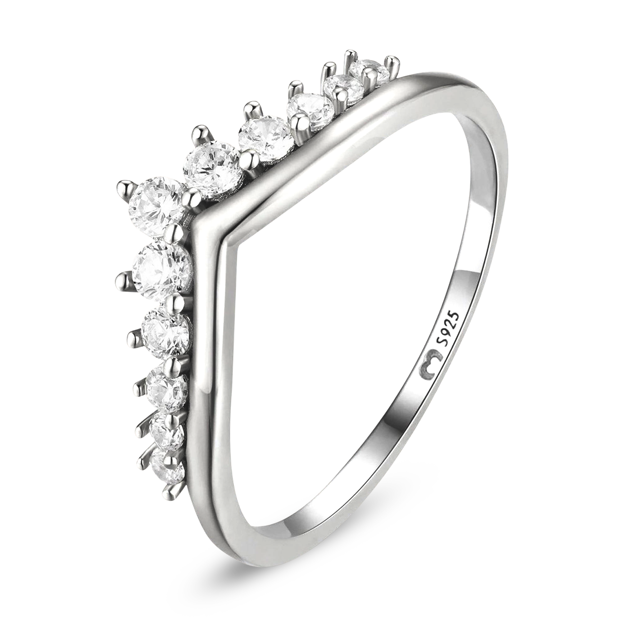 ANILLO VALENTINO COSTA ABIERTO EN V CON CIRCONITAS