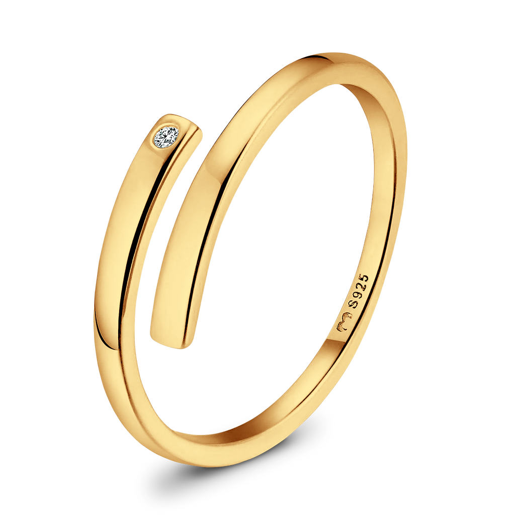 ANILLO VALENTINO COSTA ARO LISO MINIMAL CON CIRCONITA