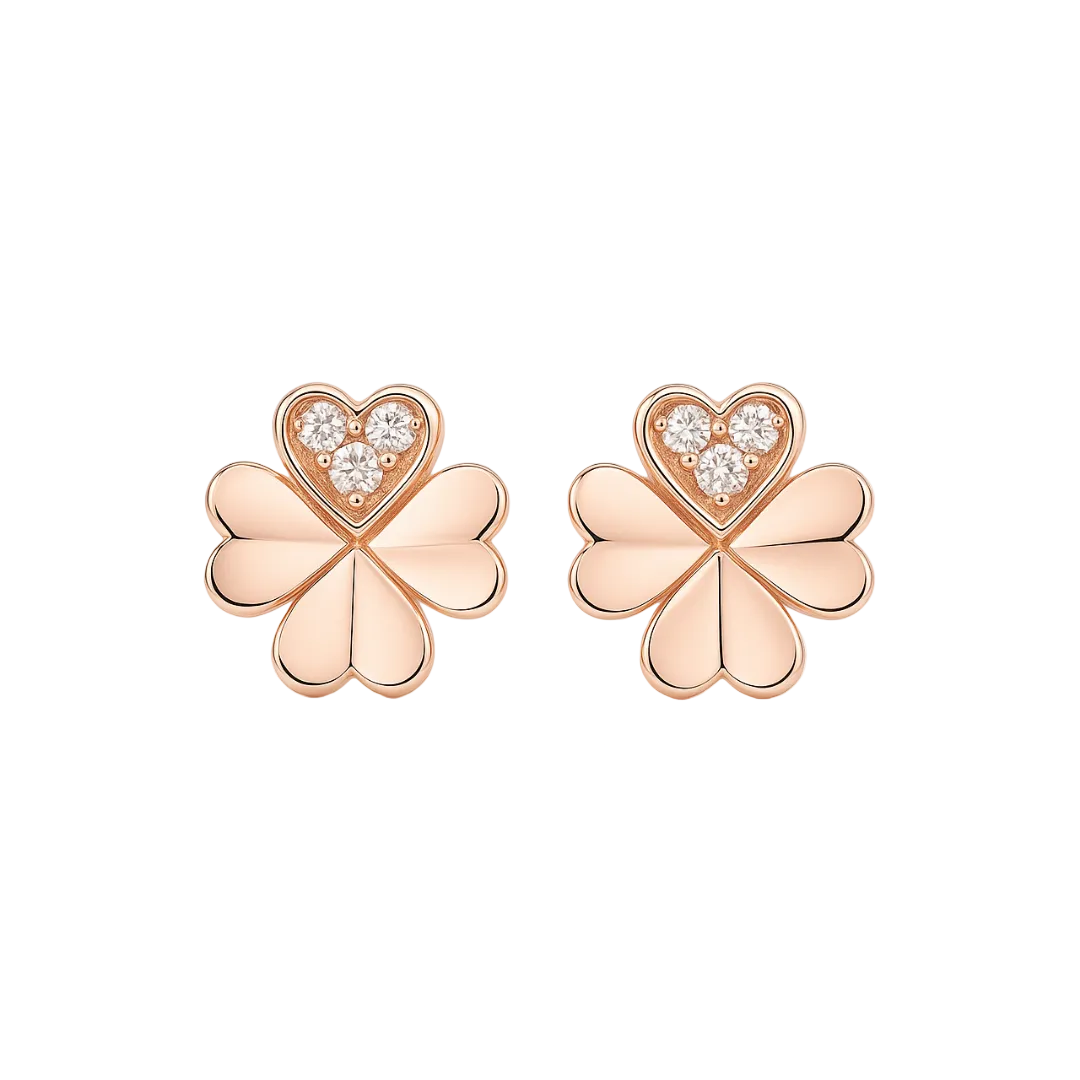 PENDIENTES VALENTINO COSTA FLOR ROSADA CON CIRCONITAS