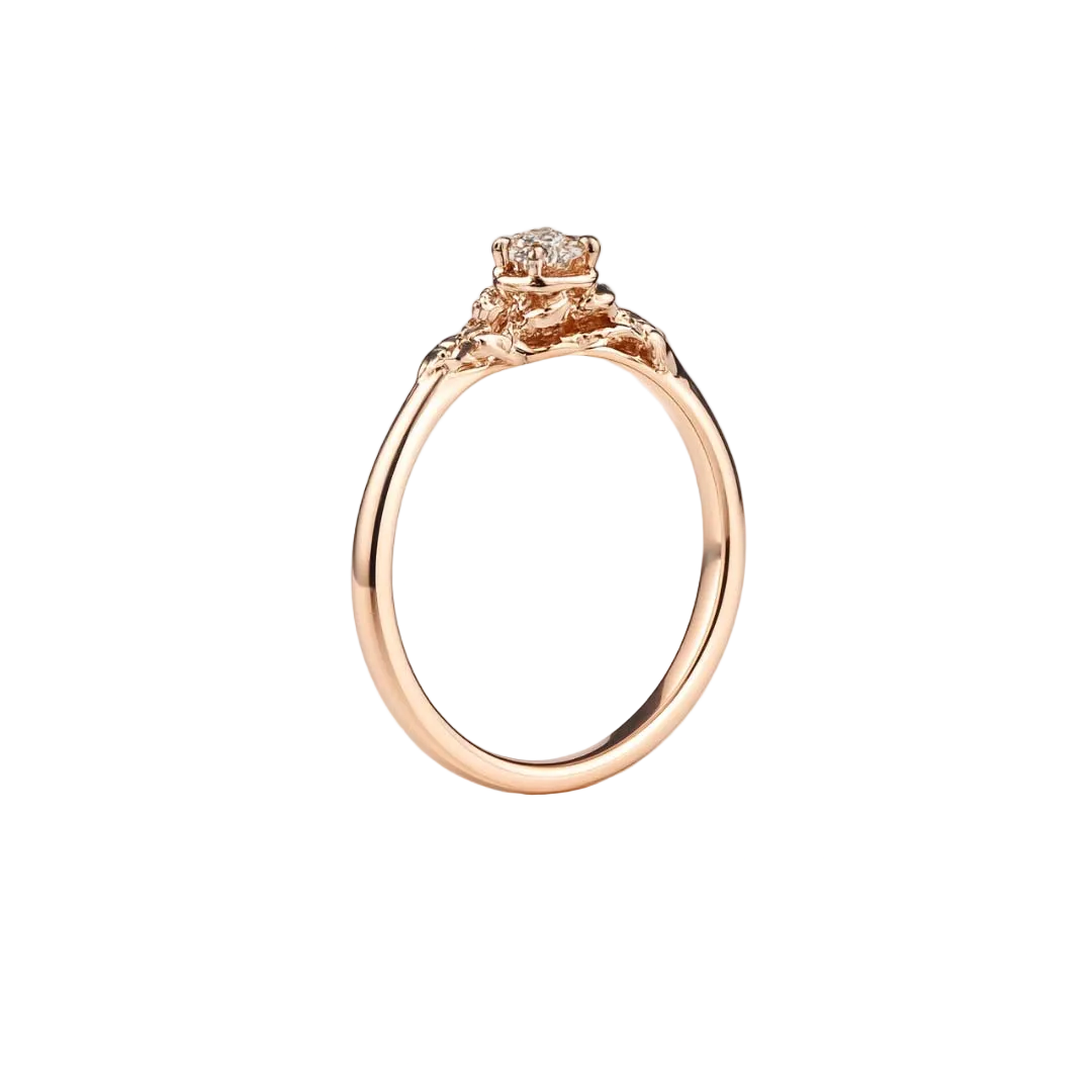 ANILLO VALENTINO COSTA DORADO ROSADO CON CORONA DE CIRCONITAS