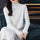 Lucía | Vestido Blanco Largo de Algodón Cálido, Suave e Ideal para la Noche