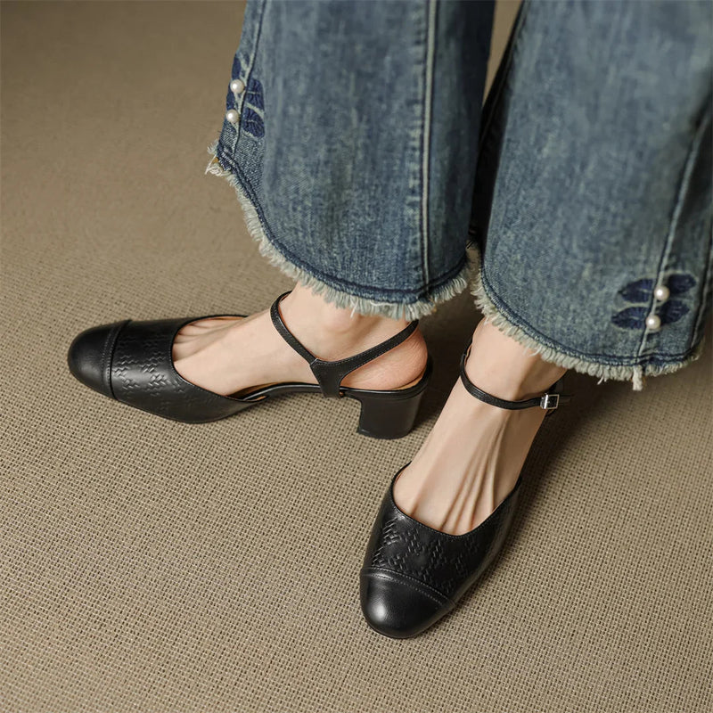 Tacones de Cuero Auténtico Valery