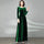 Catalina | Vestido Verde Largo de Terciopelo Holgado y Mangas Largas