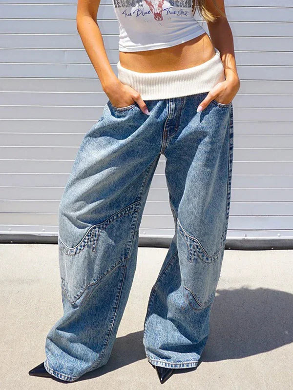 JEANS HIGH STREET WIDE LEG CINTURA ALTA