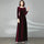 Catalina | Vestido Rojo Largo de Terciopelo Holgado y Mangas Largas