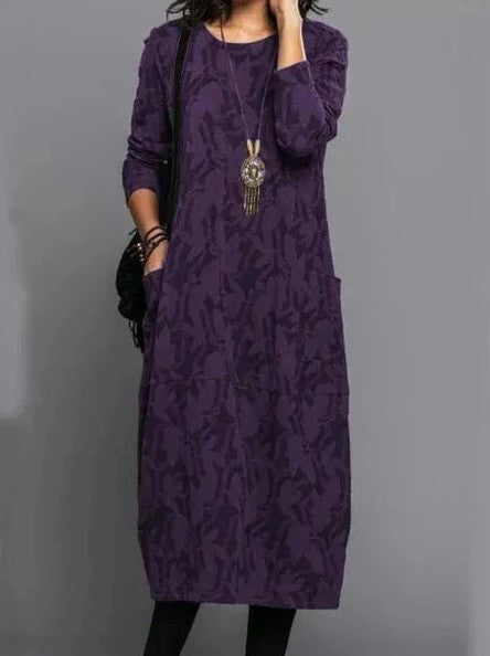Valentina | Vestido Púrpura Elegante de Invierno