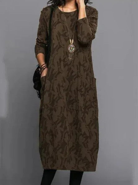 Valentina | Vestido Marrón Elegante de Invierno