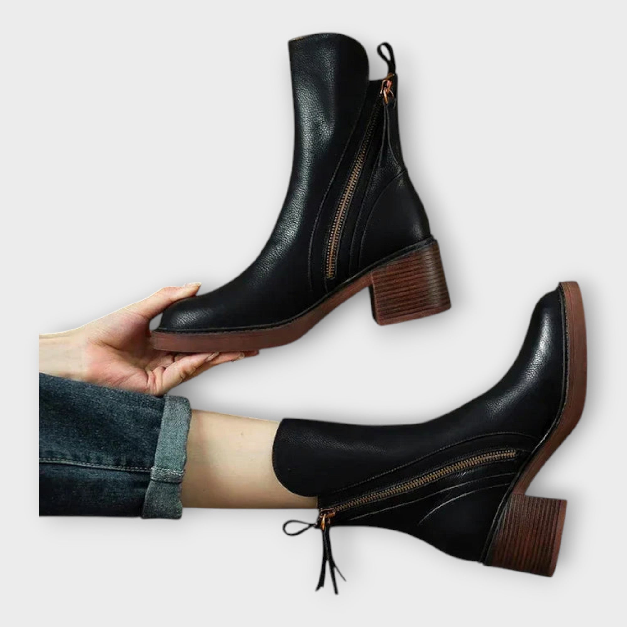 Ángela | Botines Con Línea Elegante Y Detalle De Cierre
