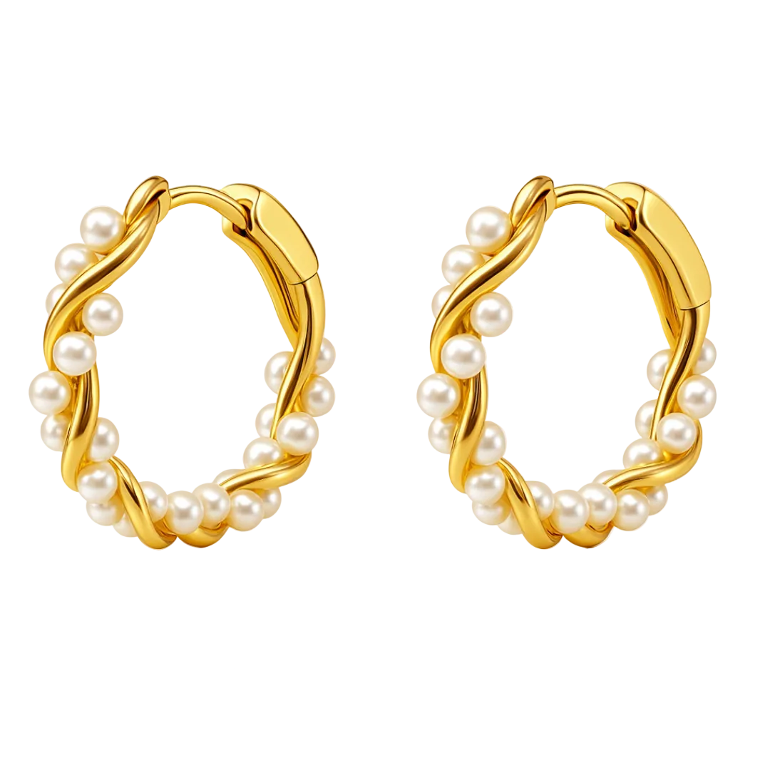 PENDIENTES VALENTINO COSTA ARO DORADO CON PERLAS