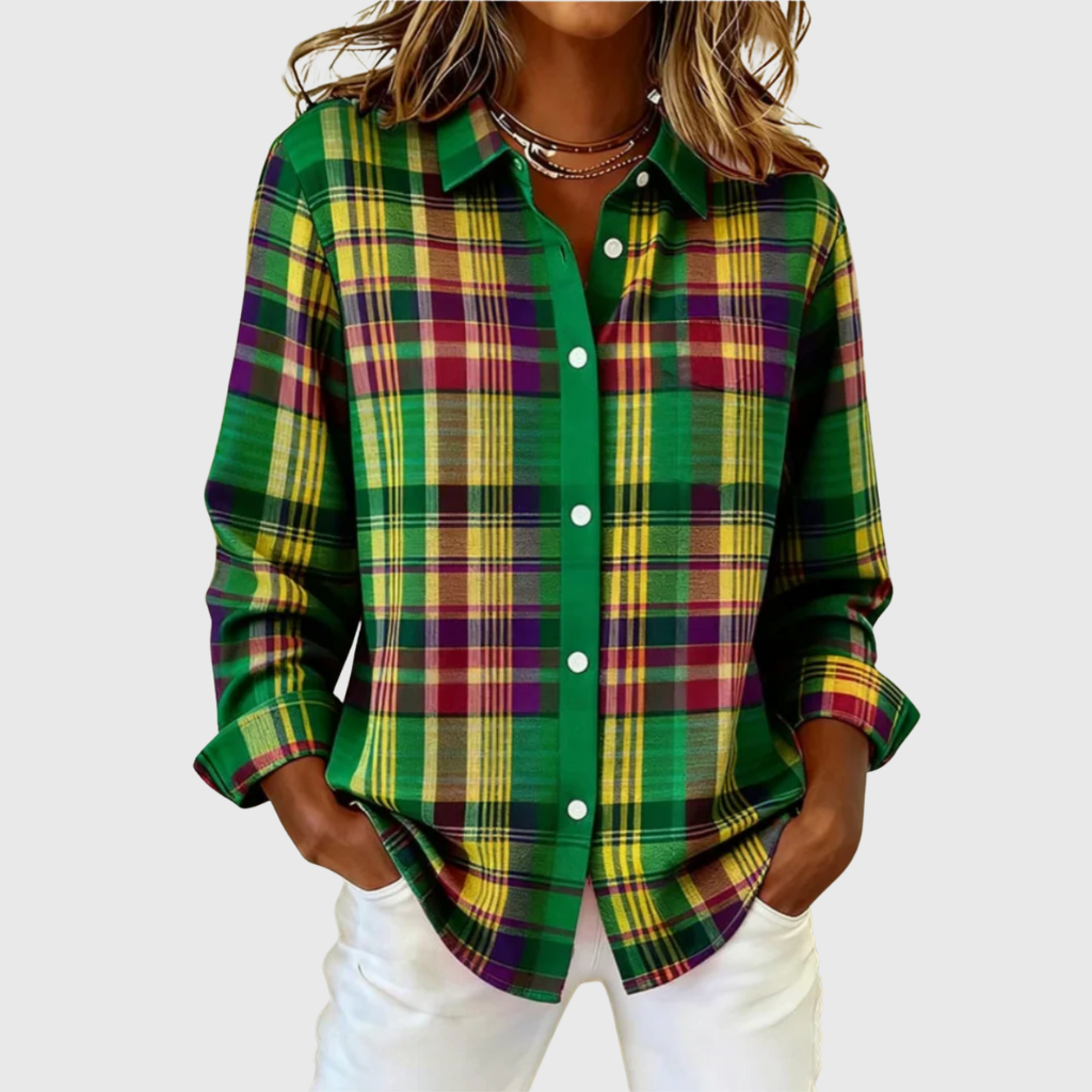 Flor | Blusa de Cuadros Suave y Cálida