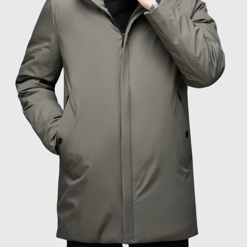Andrés | Abrigo largo de invierno con capucha para hombres