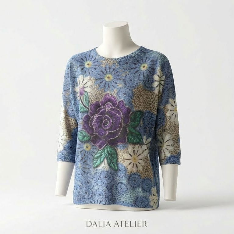 Leonora | Elegante cárdigan de manga larga con estampado floral