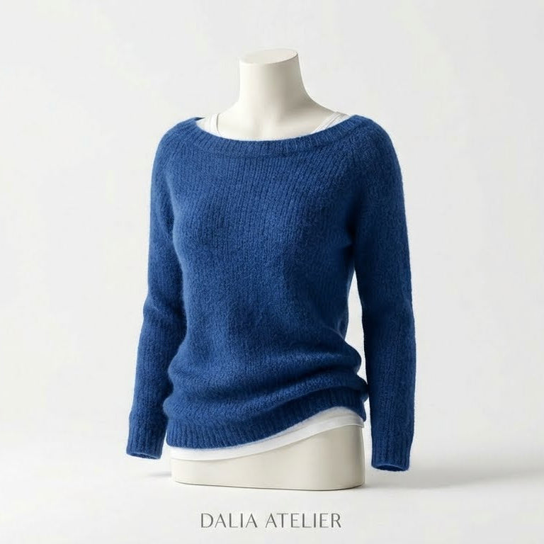 Yara | Jersey clásico de punto para mujer con cuello redondo