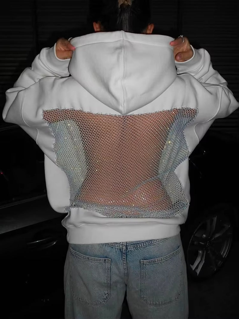 Sudadera con capucha sin espalda