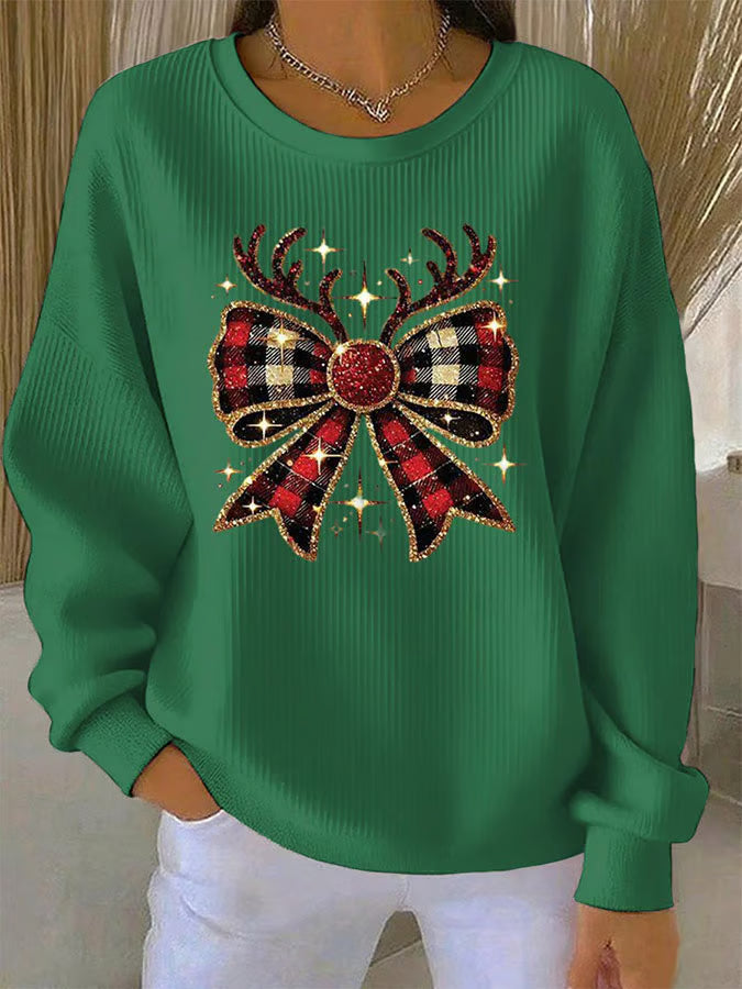 Elin - Suéter navideño con motivo de lazo