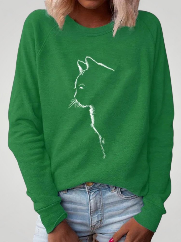 Dörte | Suéter cómodo con un encantador estampado de gato
