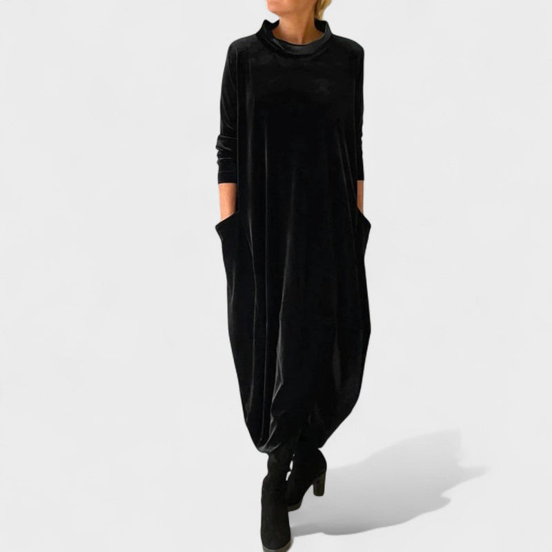 Zoe | Elegante Vestido de Terciopelo con Bolsillos