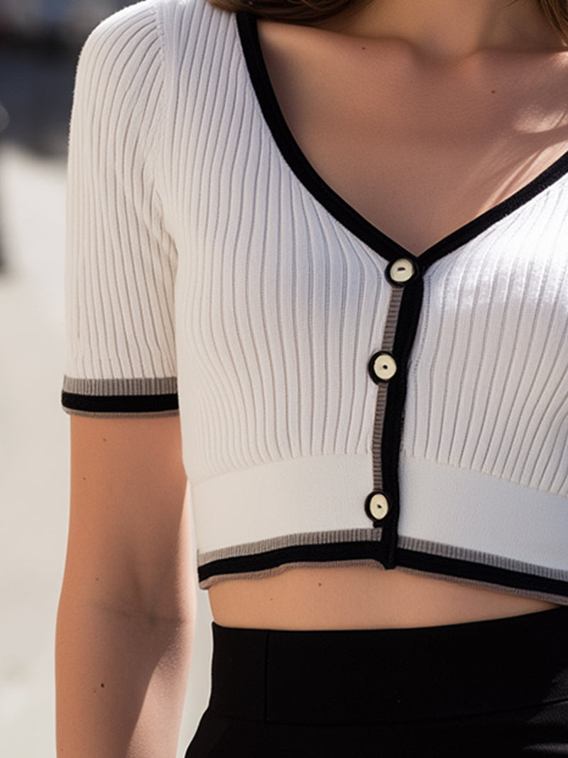 TOP VALENTINO COSTA CONTRASTÉ RIB
